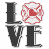 Fire Love [1 zwart/rood] Sticker (Voorkant)