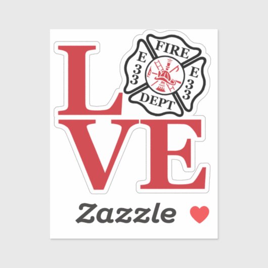 FIRE LOVE Maltese met stationnummer [FL9] Sticker (Vel)