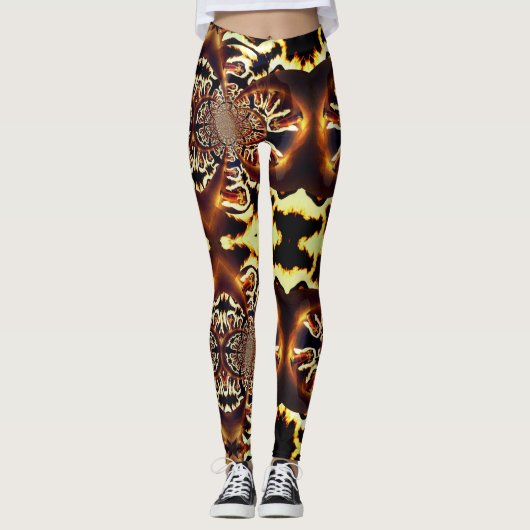 Fire Magic Custom Leggings Fractal Art (Voorkant)