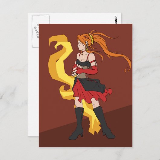 Fire Maiden Briefkaart (Voorkant / Achterkant)