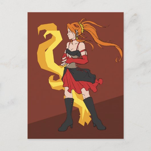 Fire Maiden Briefkaart (Voorkant)
