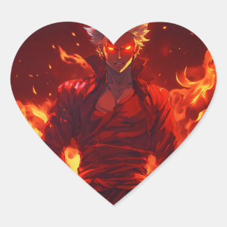 Fire man hart sticker