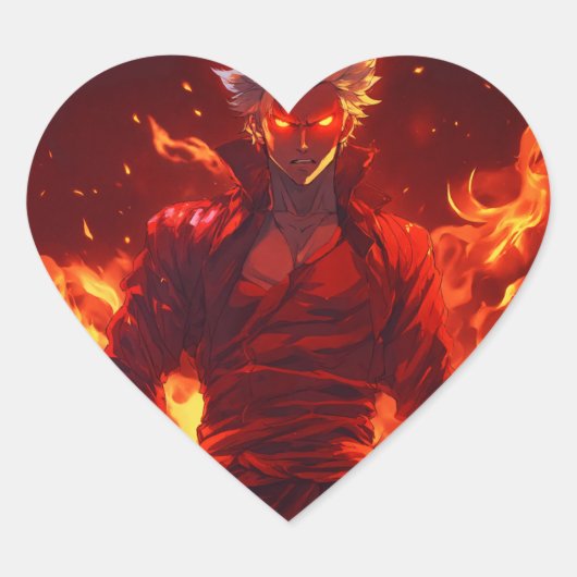 Fire man hart sticker (Voorkant)