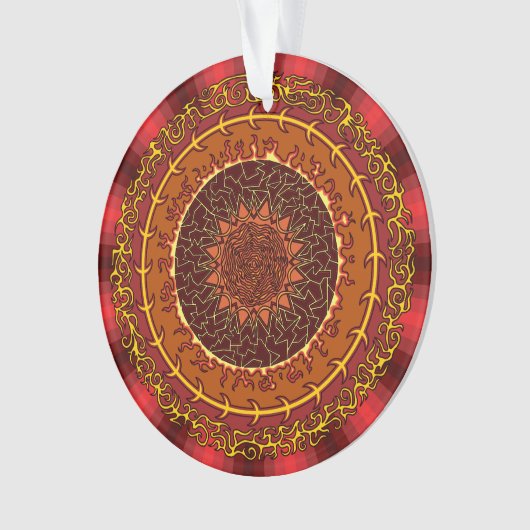 Fire Mandala Acrylic Ornament (voorkant)