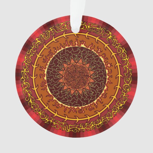 Fire Mandala Acrylic Ornament (voorkant)