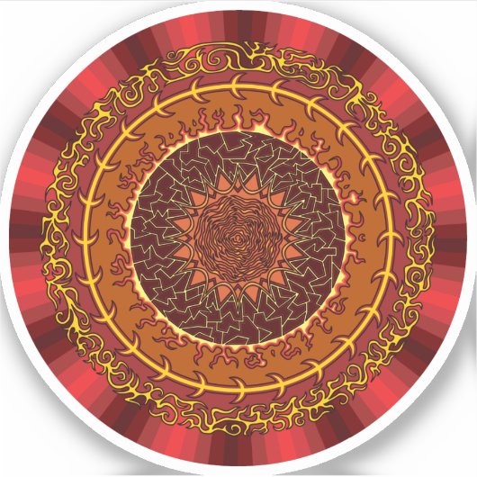 Fire Mandala Contour Sticker (Voorkant)