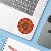 Fire Mandala Contour Sticker (Laptop met iPhone)