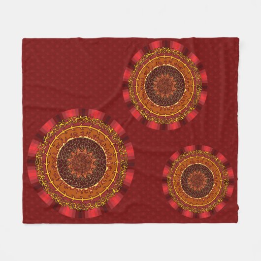 Fire Mandala Fleece Blanket Deken (Voorkant (Horizontaal))