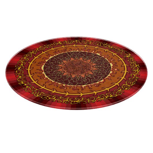 Fire Mandala Glass Cutting Board Snijplank (Hoek)