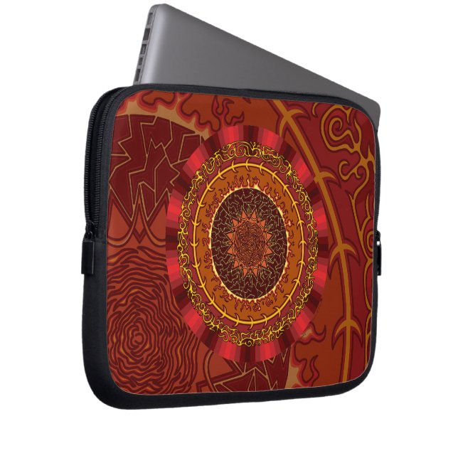 Fire Mandala Laptop Hoesje Sleeve (Voorkant Rechts)