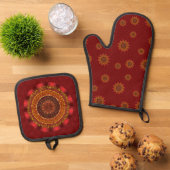 Fire Mandala Ovenwant & Pannenlap Set (Top down)