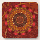 Fire Mandala Square Onderzetter (Voorkant)