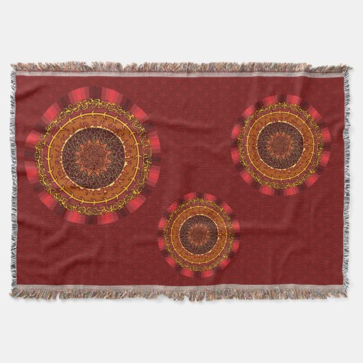 Fire Mandala Throw Blanket Deken (Voorkant)