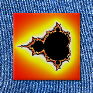 Fire Mandelbrot Fractal Vierkante Button 5,1 Cm