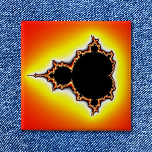 Fire Mandelbrot Fractal Vierkante Button 5,1 Cm