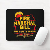 Fire Marshal Bill Safety School Funny Firefighter  Muismat (Met muis)