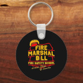 Fire Marshal Bill Safety School Funny Firefighter Sleutelhanger (Voorkant)