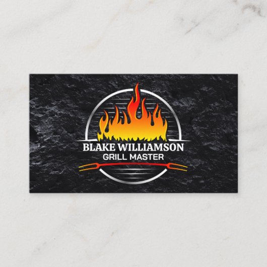 Fire Metallic Grill Pit Logo Visitekaartje (Voorkant)