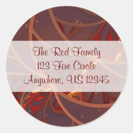 Fire Moon Envelope Seal Ronde Sticker