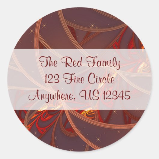 Fire Moon Envelope Seal Ronde Sticker (Voorkant)