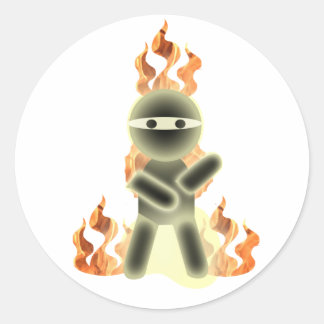 Fire Ninja (door lil kolohe Nick) Ronde Sticker