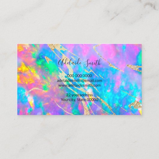 Fire Opaal Textuur Afspraakkaart Visitekaartje (Achterkant)