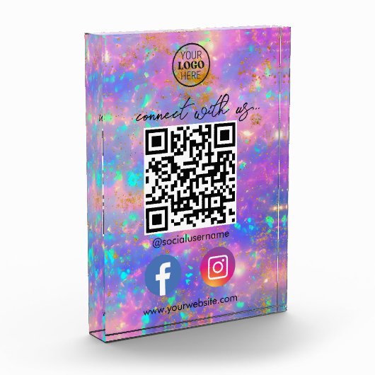 Fire Opal Connect met US QR Code Social Media Fotoblokken (Links)