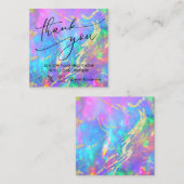 Fire Opal Dank u Kortingskaart Vierkante Visitekaartje (Voorkant / Achterkant)