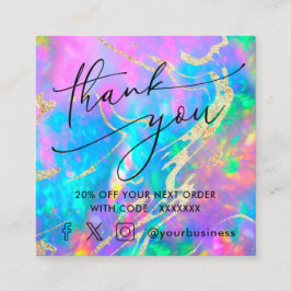 Fire Opal Dank u Kortingskaart Vierkante Visitekaartje