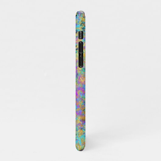 Fire Opal Gemstone Faux Gold Iridescent iPhone Hoesje (Linkerkant)