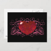 Fire Opal Heart Briefkaart (Voorkant / Achterkant)