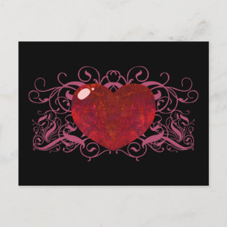 Fire Opal Heart Briefkaart