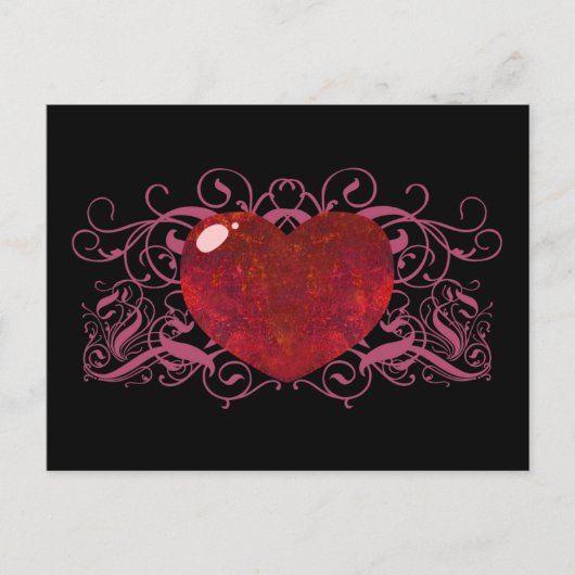Fire Opal Heart Briefkaart (Voorkant)