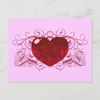 Fire Opal Heart Briefkaart