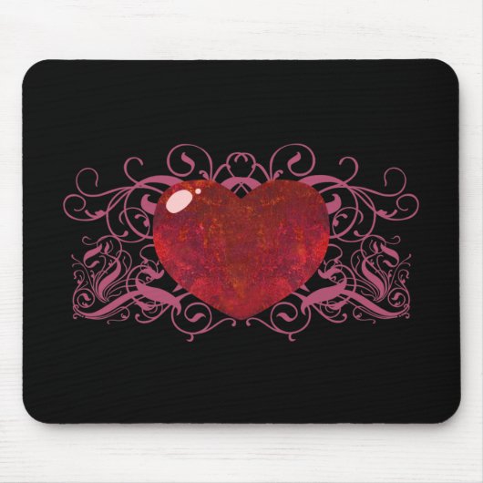 Fire Opal Heart Muismat (Voorkant)