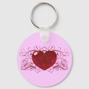 Fire Opal Heart Sleutelhanger