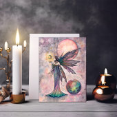 Fire Opal Moon Fairy Art van Molly Harrison Kaart