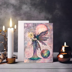 Fire Opal Moon Fairy Art van Molly Harrison Kaart