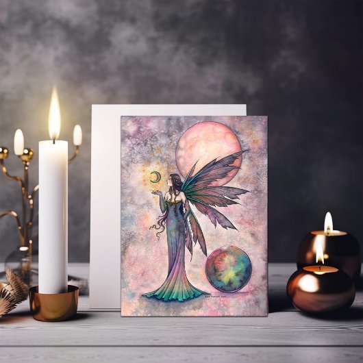 Fire Opal Moon Fairy Art van Molly Harrison Kaart