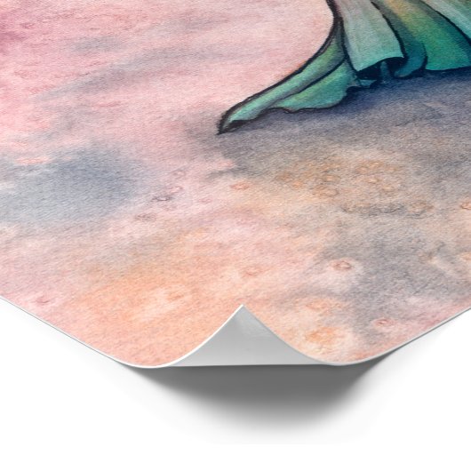 Fire Opal Moon Fairy Fantasy Art van Molly Harriso Poster (Hoek)