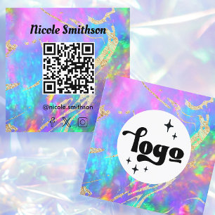 fire opal qr code vierkante visitekaart visitekaartje