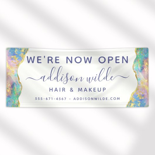 Fire Opal Rainbow Gemstone Business Banner