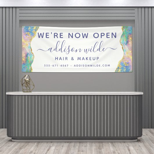 Fire Opal Rainbow Gemstone Business Banner
