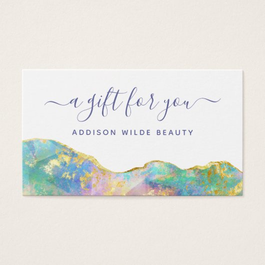 Fire Opal Rainbow Gemstone Business Gift Kaart (Voorkant)