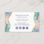 Fire Opal Rainbow Gemstone Business Loyalty Kaart (Achterkant)