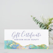 Fire Opal Rainbow Gemstone Modern Gift Certificate (Staand voorkant)