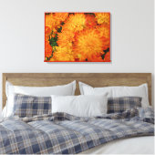 Fire Oranje Chrysanthema Canvas Afdruk (Insitu (Slaapkamer))