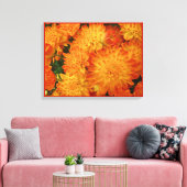 Fire Oranje Chrysanthema Canvas Afdruk (Insitu (Woonkamer))