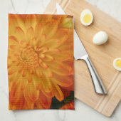 Fire Oranje Chrysanthema Theedoek (Quarter Fold)