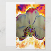 Fire Orchid, abstracte levendige waterverf florale (Voorkant / Achterkant)